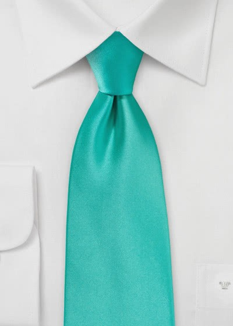 Modieuze turkoois stropdas microfiber