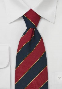 XXL stropdas marineblauw rood goud