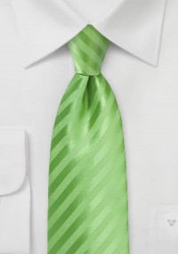 Afwisselend bosgroen gestreepte stropdas