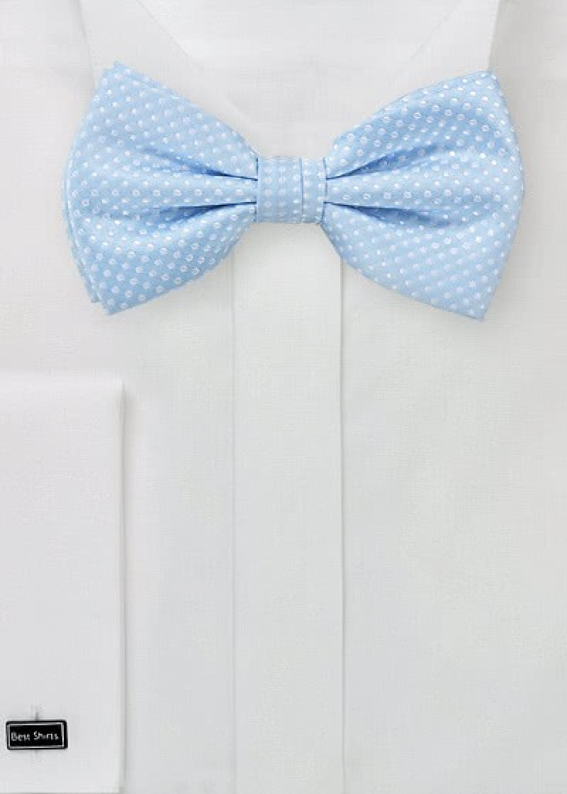 Vlinderstrik kleur duivenblauw met witte stippen