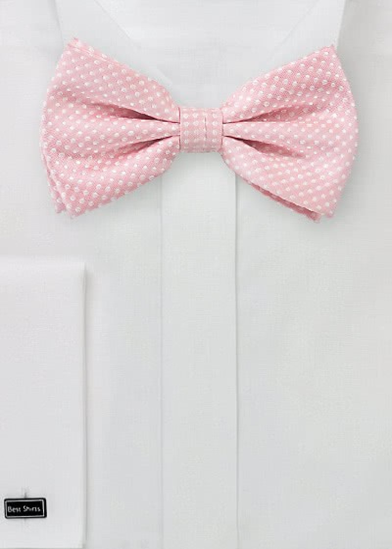 Heren vlinderstrik microfiber roze gespikkeld