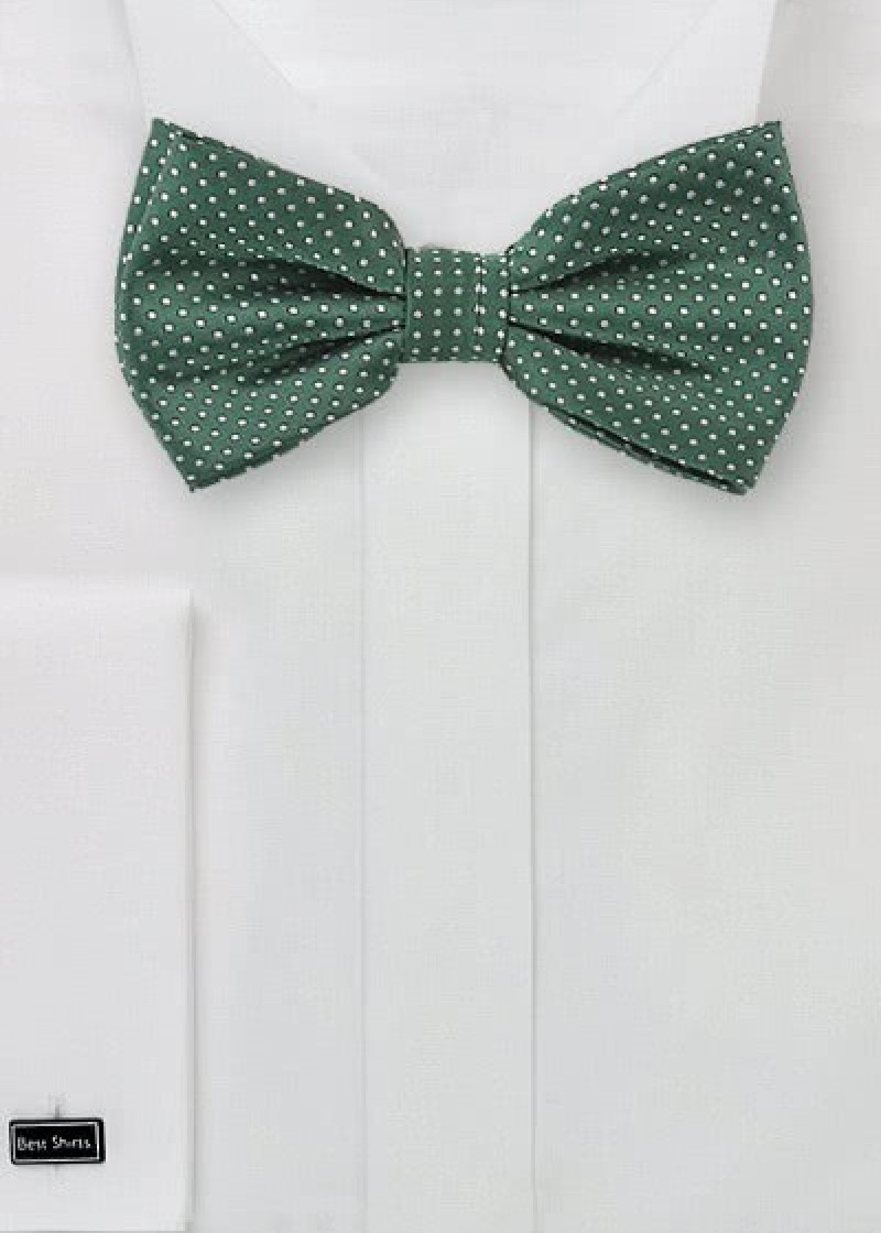 Vlinderstrik voor mannen microfiber kleur groen