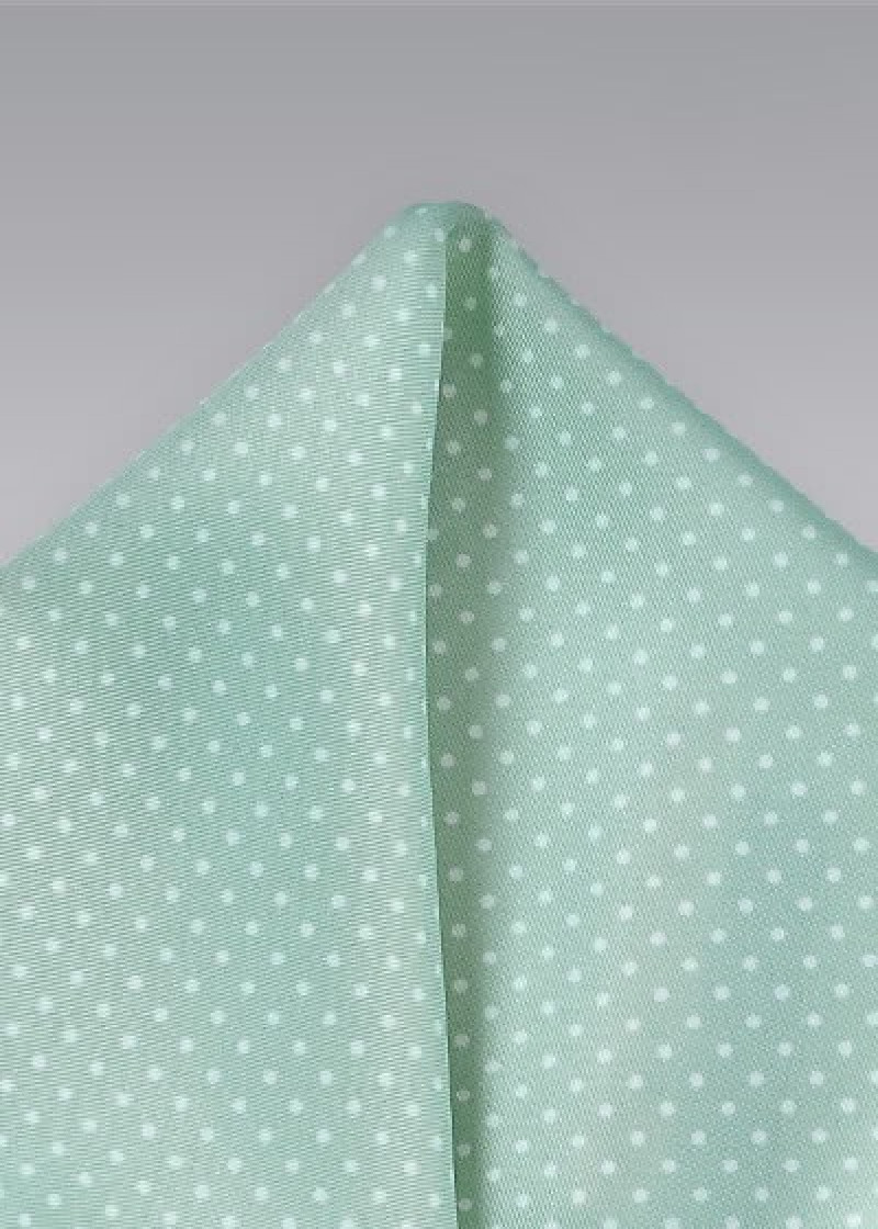 Pochet mintkleurig met stipjes