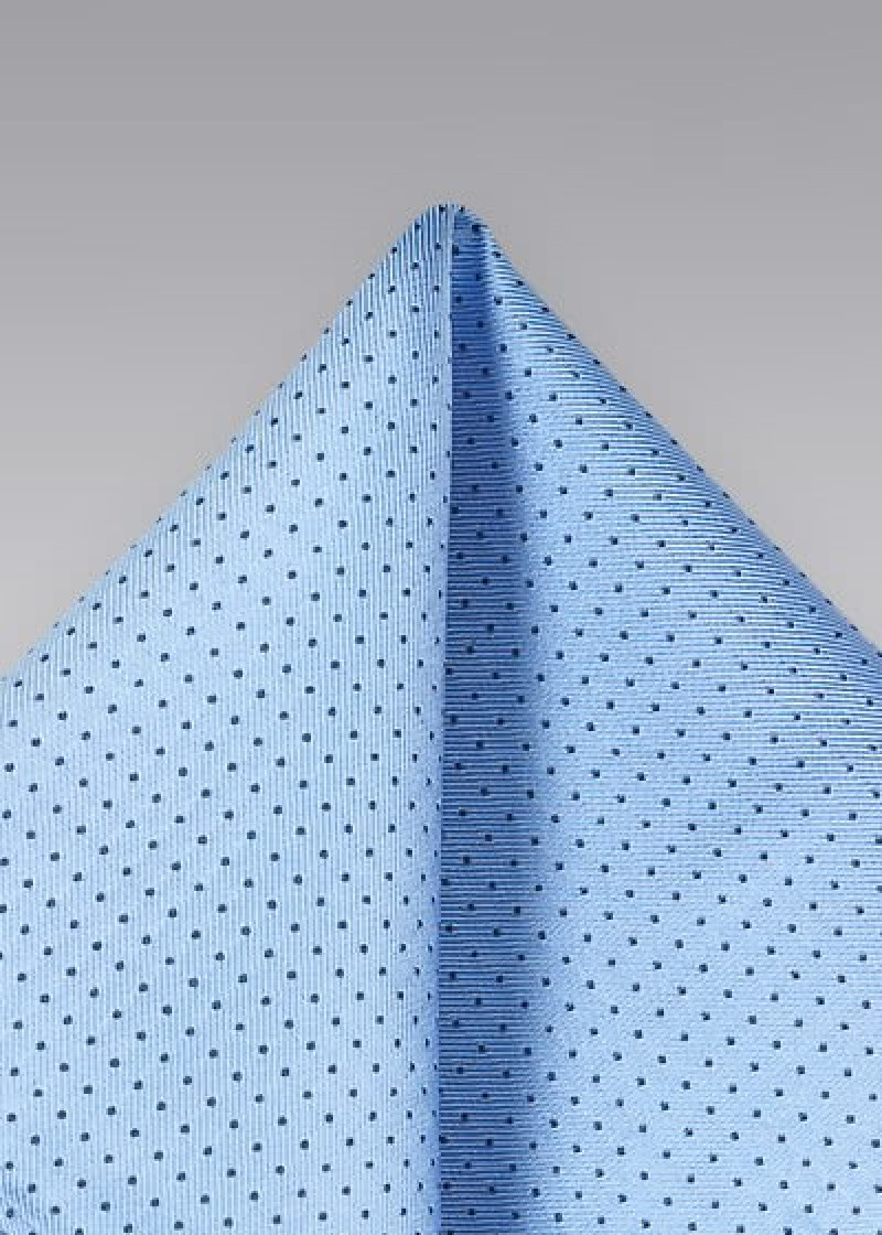 Pochet duivenblauw met donkerblauwe stippen