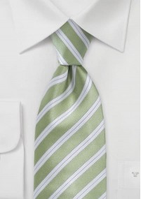 XXL stropdas gestreept groen wit