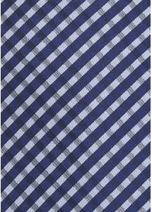 Kravatte Überlänge blau Karo-Muster