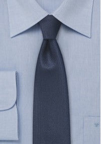 Smalle stropdas rasterpatroon donkerblauw