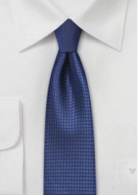 Smalle stropdas rasterpatroon royal blue