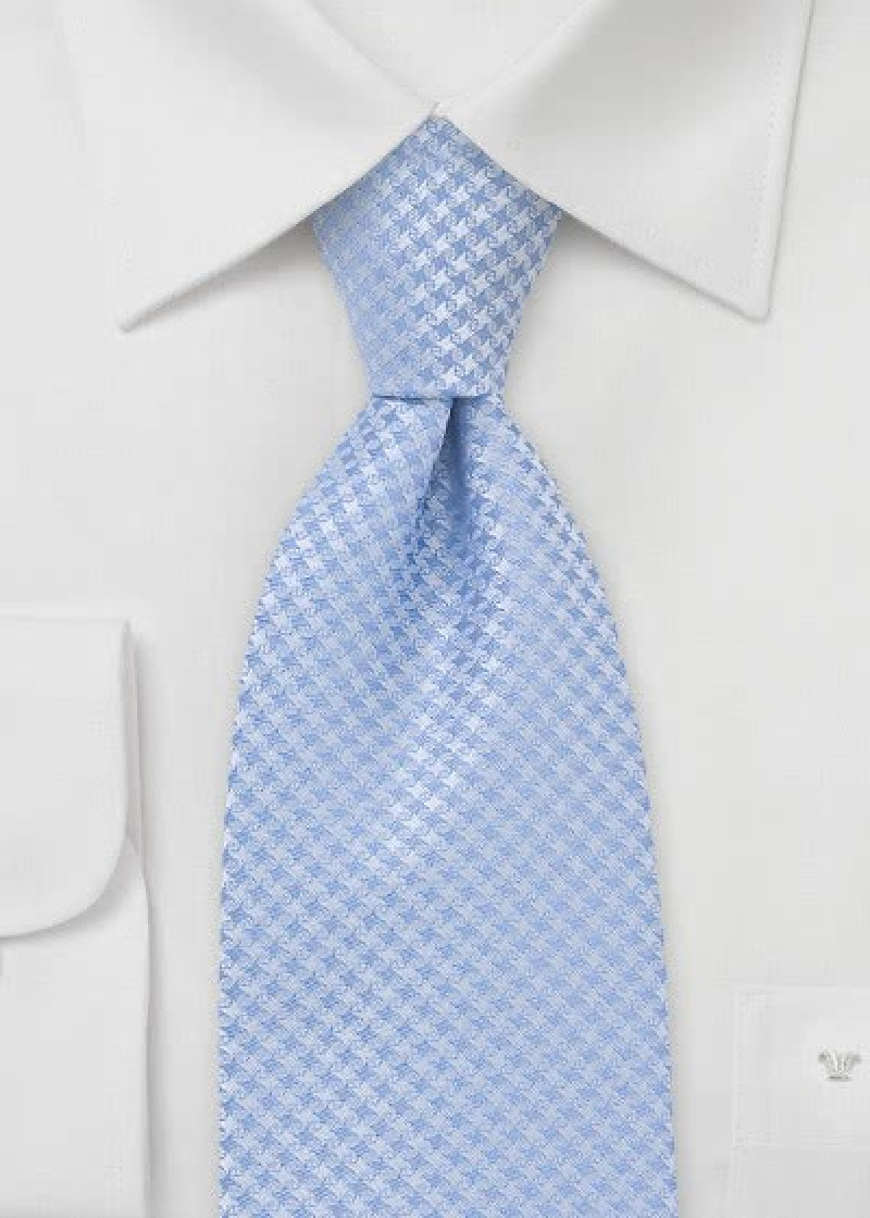 Stropdas hemelblauw met rasterpatroon