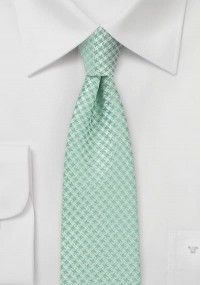  Smalle stropdas lichtgroen met rasterpatroon