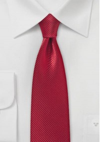 Smalle stropdas effen rood gestreept