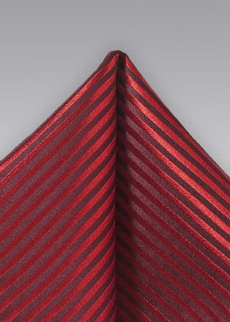 Pochet gestreept middel rood