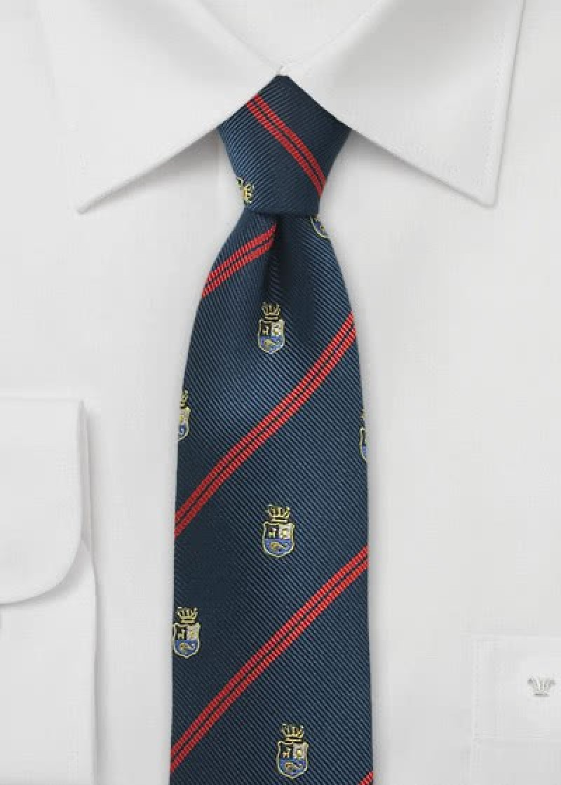Stropdas voor mannen marineblauw kersenrood