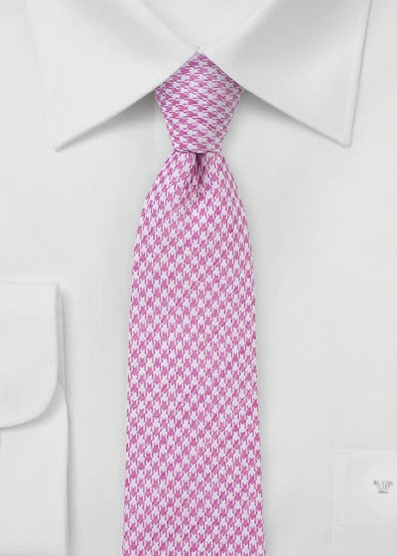 Stropdas lineair patroon magenta katoen