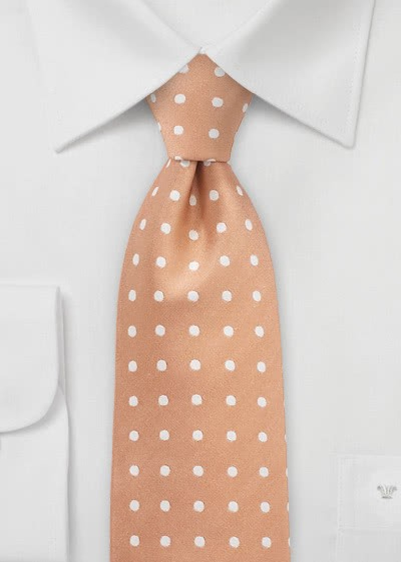Stropdas gespikkeld zalmkleur