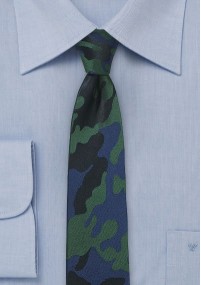 Camouflage stropdas groen en blauw