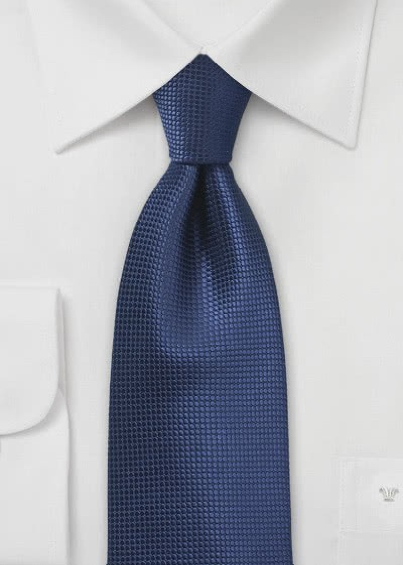 Heren stropdas met donkerblauw rasterpatroon