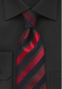 XXL stropdas gestreept rood zwart