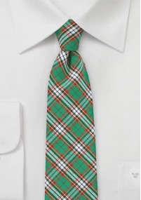 Baumwoll-Krawatte grün rautiert