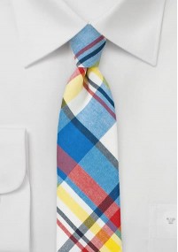 Krawatte mehrfarbiges Schottenkaro Baumwolle