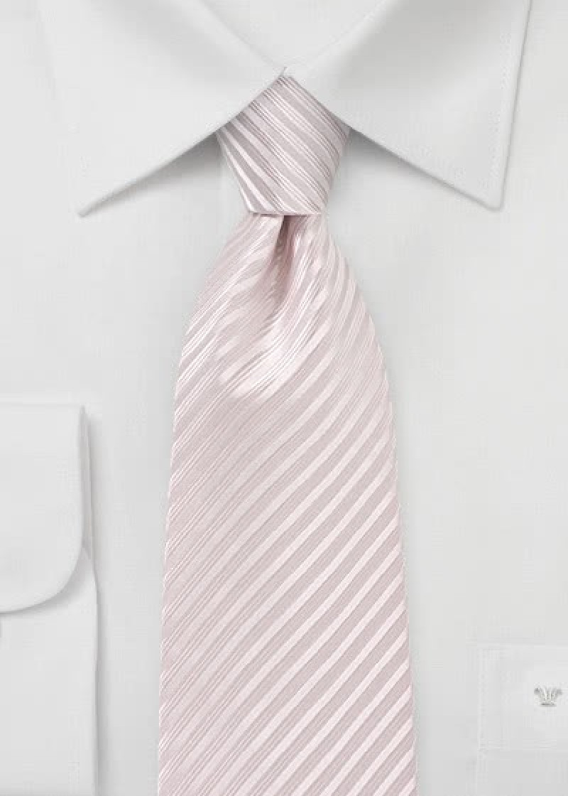 Business stropdas gestreept bleek roze