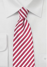Gestreepte rood en sneeuwwitte heren stropdas