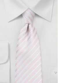 Krawatte Business-Streifen blassrosa weiß