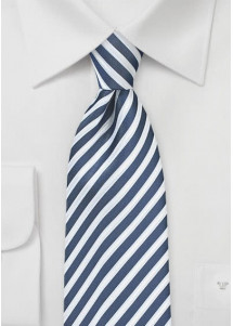 Business stropdas donkerblauw sneeuwwit...