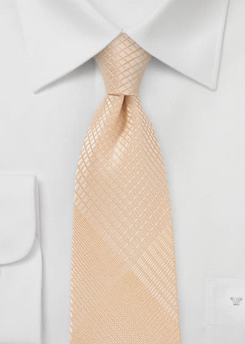 Herenstropdas met geometrisch patroon zalmkleurig