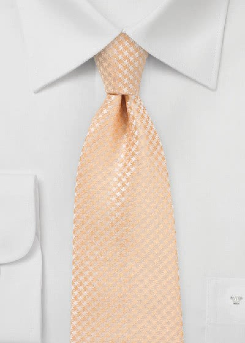 Stropdas rasterpatroon zalmkleur