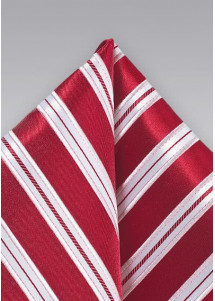 Pochet rood wit gestreept