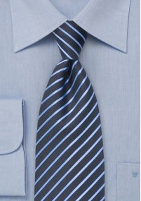 XXL stropdas gestreept donkerblauw en...