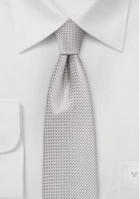 Krawatte schmal  strukturiert silbergrau fast metallisch glänzend