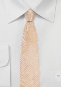 Smalle stropdas zalmkleurig geometrisch...