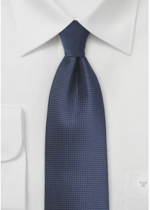 Stropdas effen donkerblauw met rasterpatroon