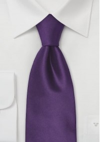 Fijne paarse clip zijden stropdas