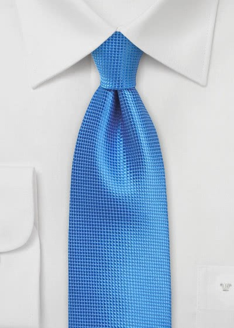 Stropdas effen royal blue met struktuur