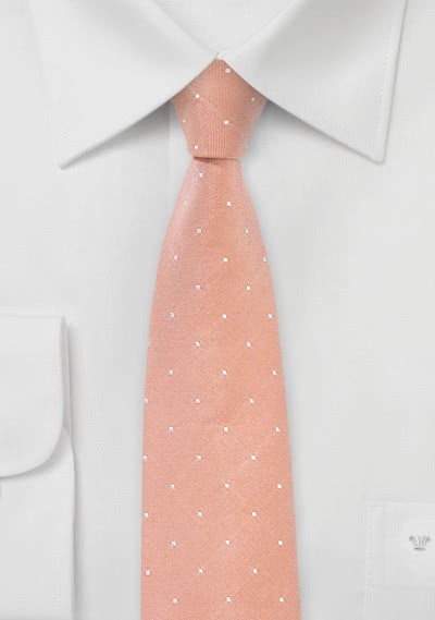 Gestipte stropdas zalmkleur | bij Stropdas.org