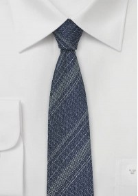Zakelijke das zijdewol-look marineblauw