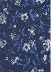 Krawatte schmal geformt navy Blumen