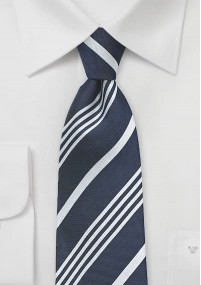 Krawatte nachtblau  Streifendessin