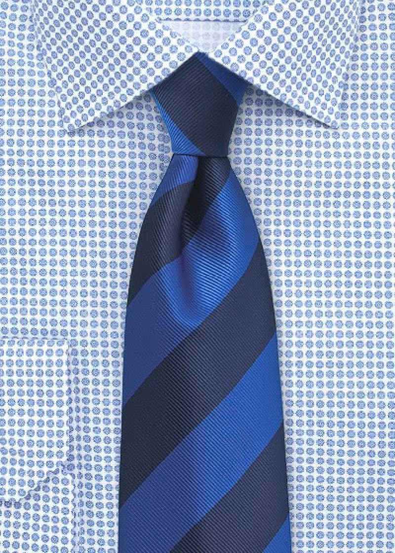 Stropdas gestreept blauw