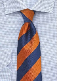 Herrenkrawatte Streifendesign orange blau