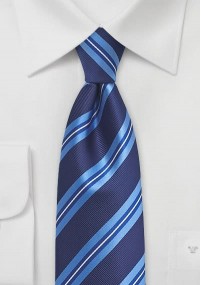 Krawatte gestreift royal hellblau
