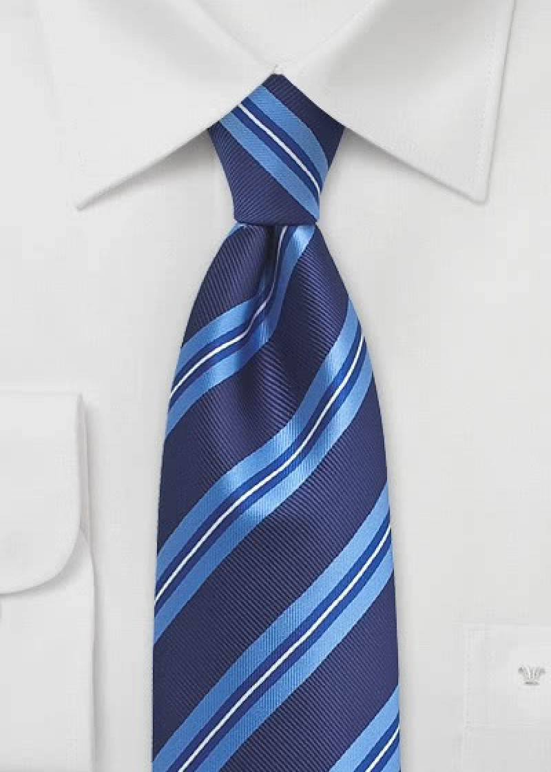 Stropdas gestreept blauw