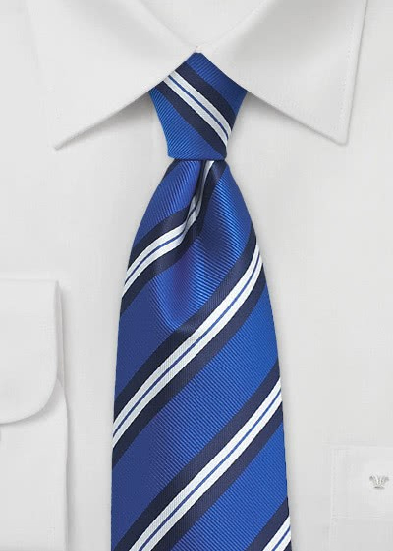 Stropdas gestreept royal blue