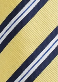 Krawatte streifengemustert blassgelb navy