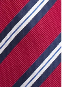 Herrenkrawatte gestreift rot navy