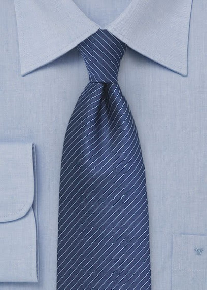 Krawatte navy Lamellen-Linien