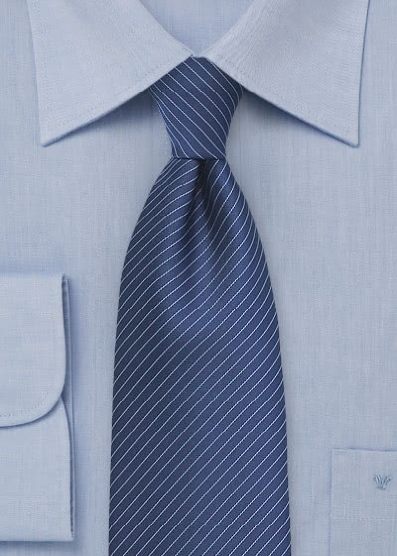 Stropdas lamellen patroon blauw
